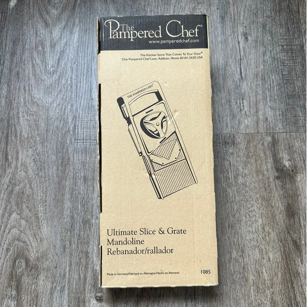Pampered Chef Ultimate Slice & Grate Mandoline #1085 White 4-Blade Made Germany